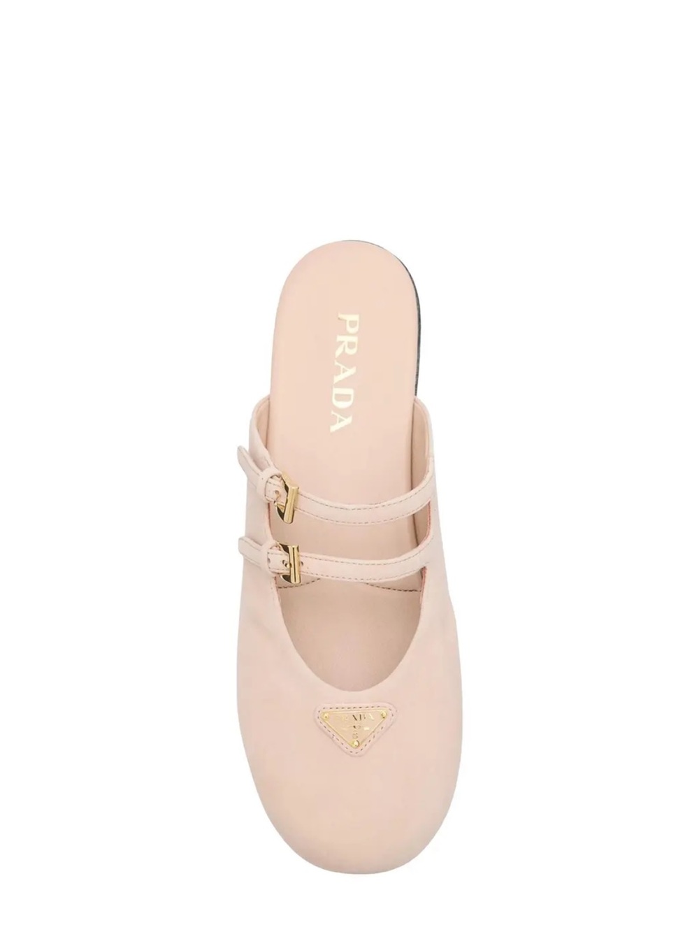 Prada Beige Leather Slide with Gold Logo - Picture 4 of 8